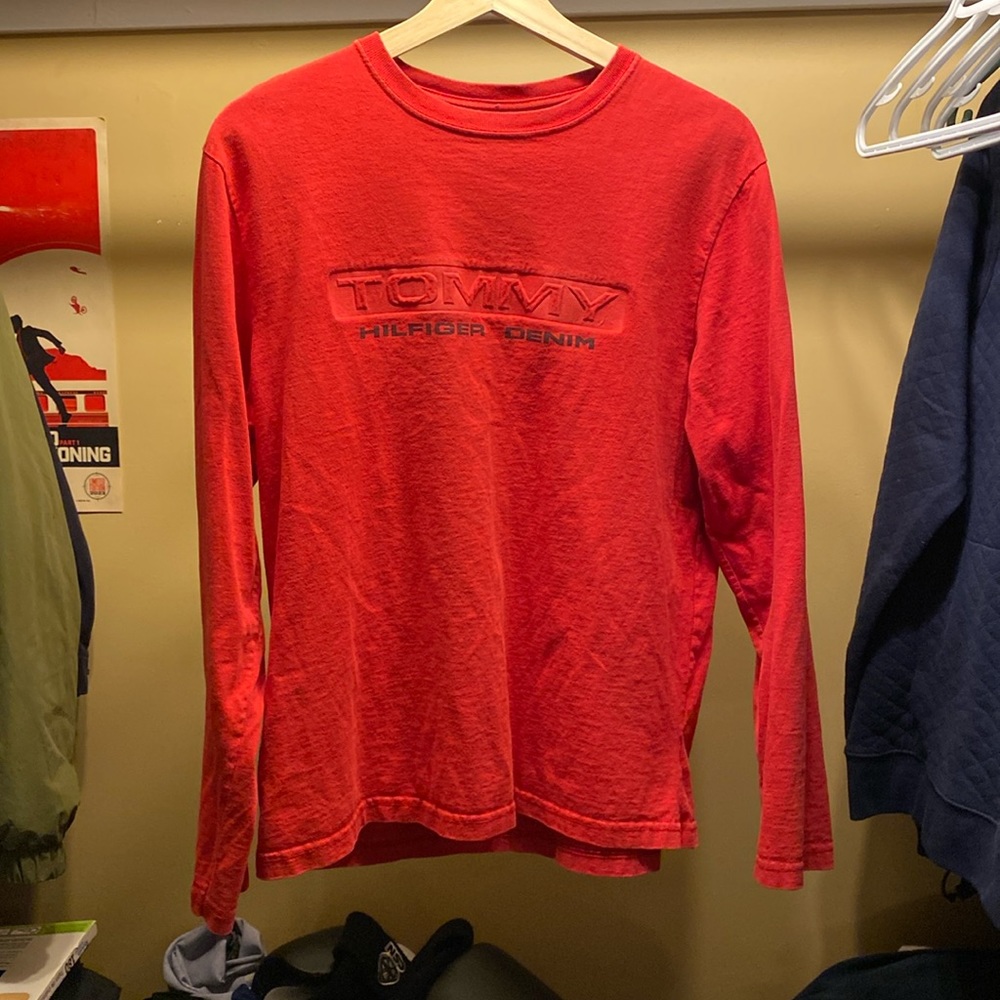Vintage Tommy Hilfiger Denim  Red Long Sleeve